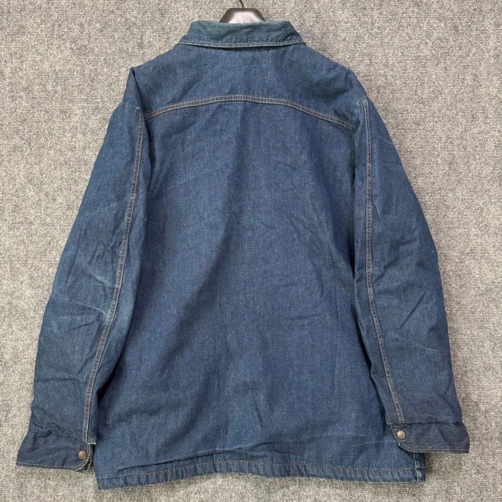 Vintage REDWOOD‎ XLT Sherpa Lined Denim Jacket Workwear Faded Blue Heavyweight